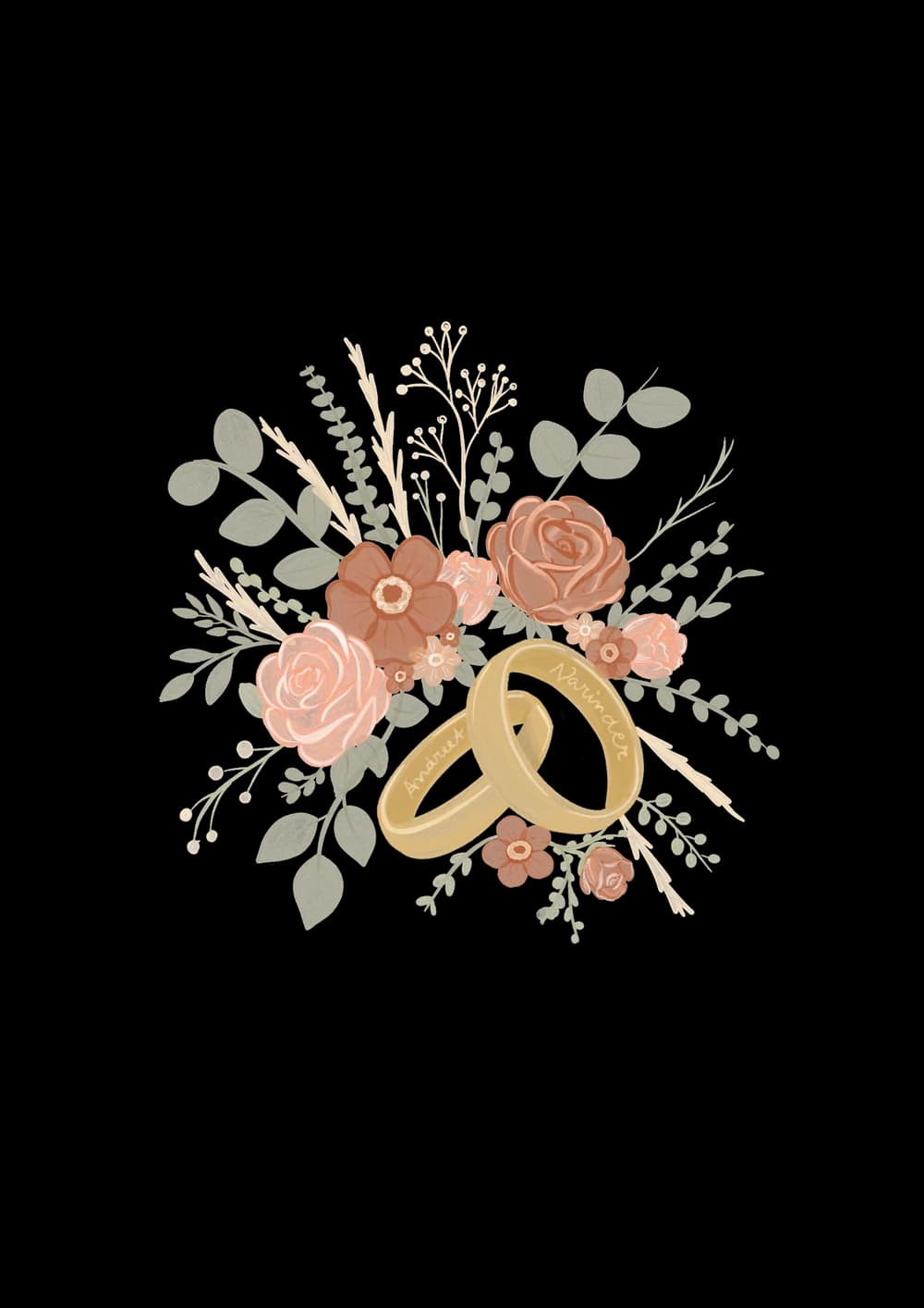 Bouquet watercolor illustration